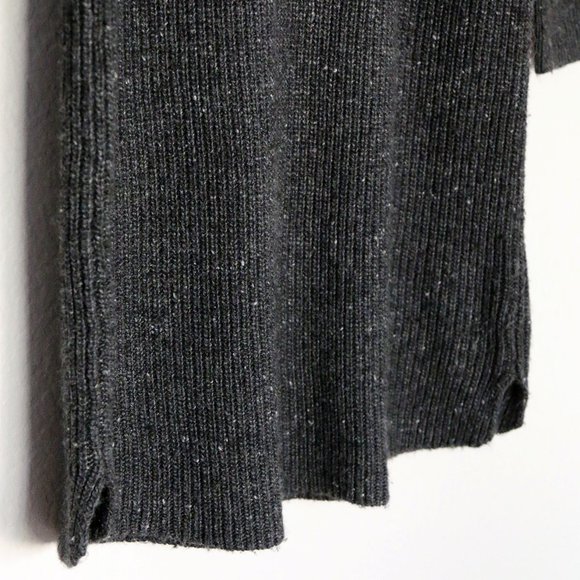Madewell Curved Hem Sweater Dress M Wool Blend Long Sleeve Donegal Thunder Gray - Picture 7 of 14